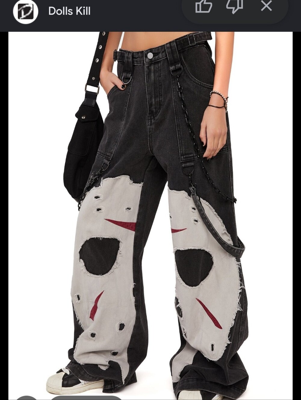 Dolls Kill Friday the 13th Jason Vile Voorhees baggy oversized jeans